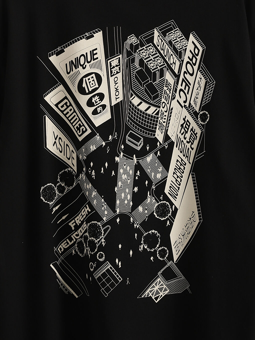 تیشێرت یه‌خه‌ خڕ چاپکراوی توکیۆ بۆ پیاوان-3