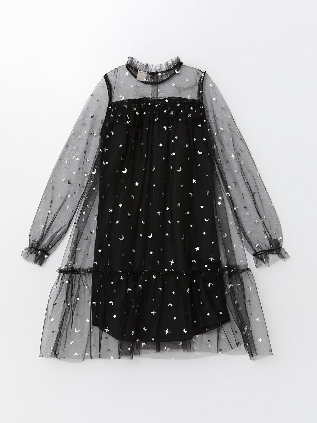 Printed Tulle Girls' Short Dress -S52133Z4-LQJ