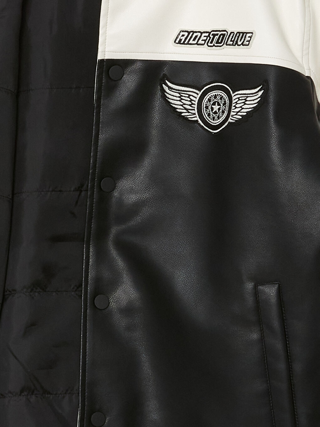 Standard Fit Collared Neck Men's Leather Look Coat -S52138Z8-CVL