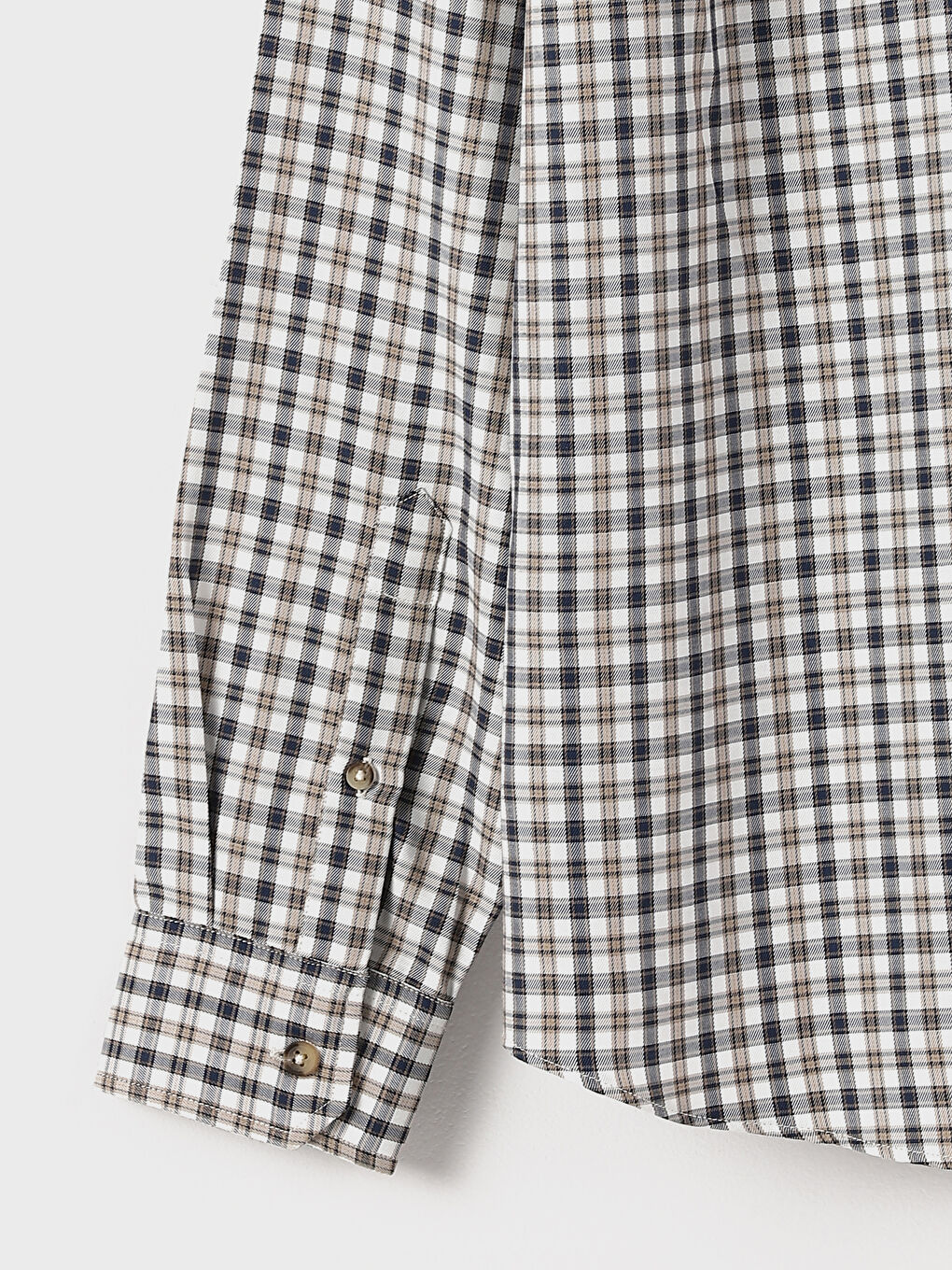 قميص كاروهات كم طويل عادي للرجال-3