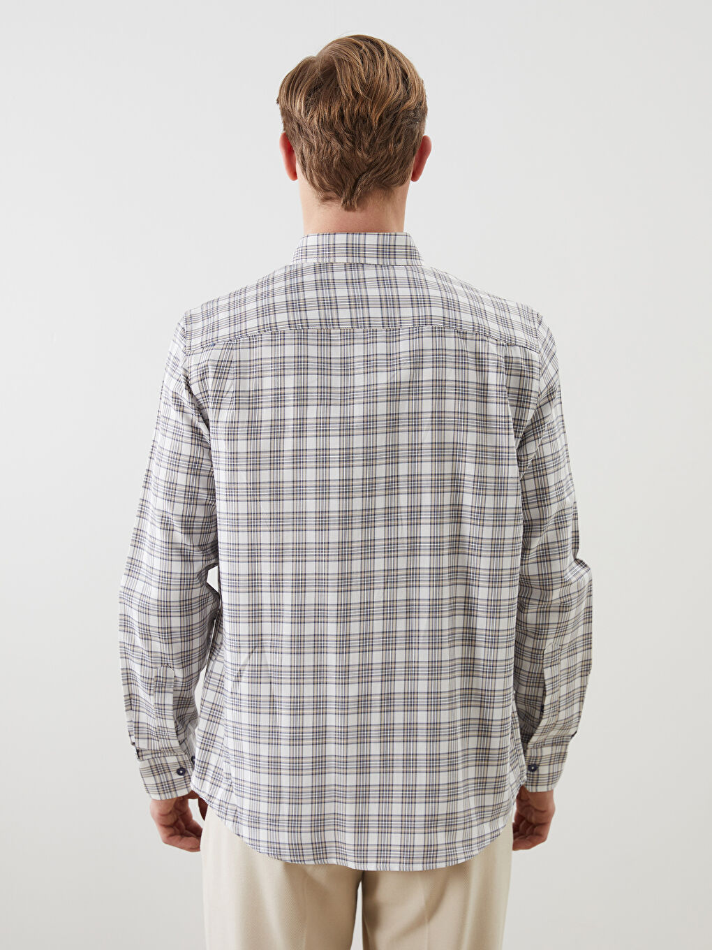 LCWAIKIKI Classic Regular Fit Long Sleeve Plaid Men's Shirt -S52165Z8-LN6