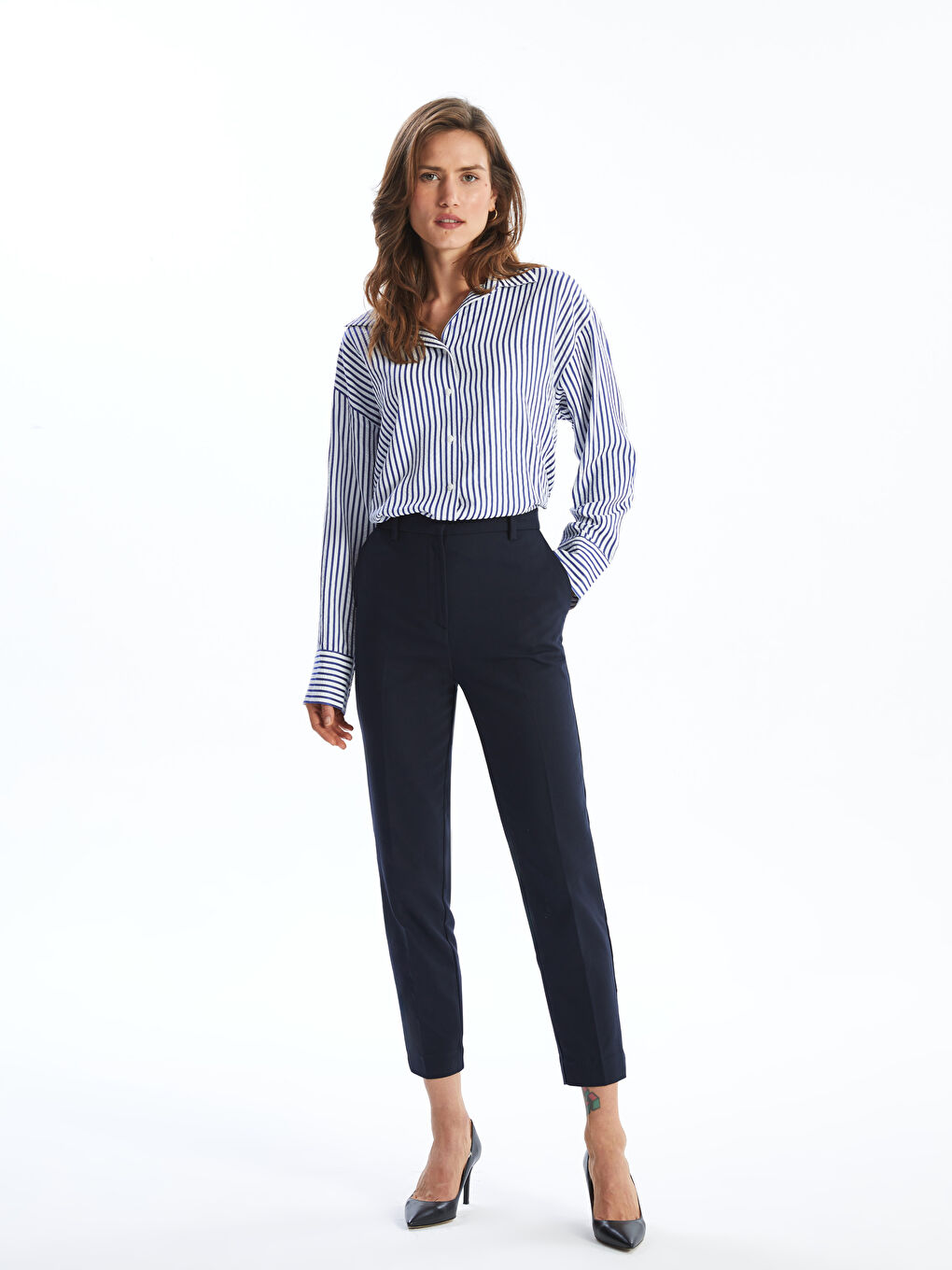 Slim Fit Women's Trousers -S52182Z8-E1J