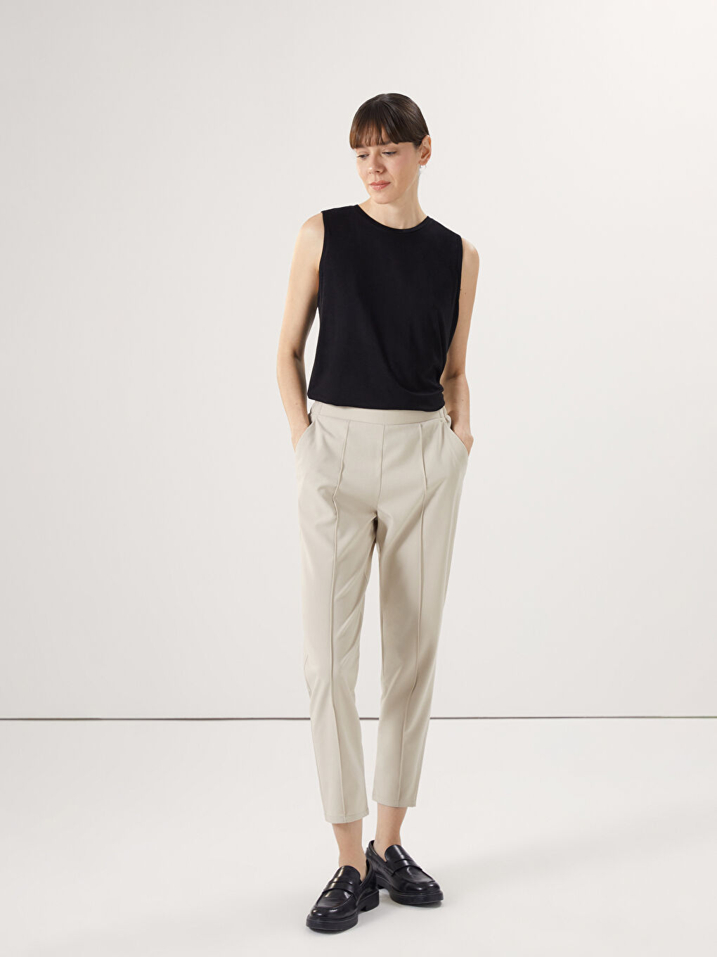 Pantalone za žene sa lastišem u struku -S52183Z8-QRF