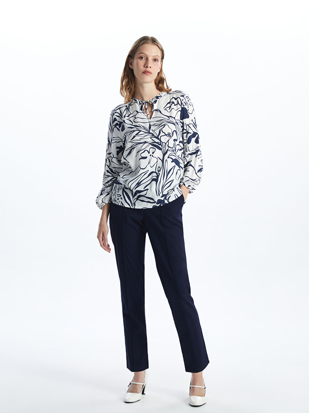 Pantalone za žene sa lastišem u struku -S52183Z8-R3V