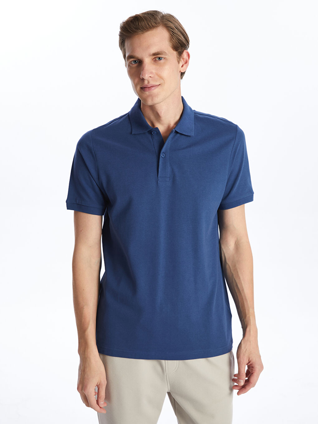 Polo Neck Short Sleeve Pique Men's T-Shirt -S52213Z8-YVY