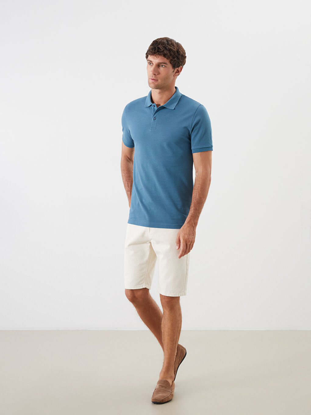 LCWAIKIKI كلاسيك تیشێرت پۆڵۆ یه‌خه‌ی قۆڵ كورت پیکێ بۆ پیاوان -S52213Z8-ZPM