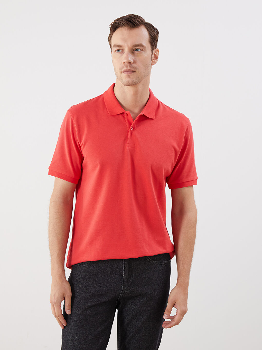Polo Neck Short Sleeve Pique Men's T-Shirt -S52213Z8-ZSU