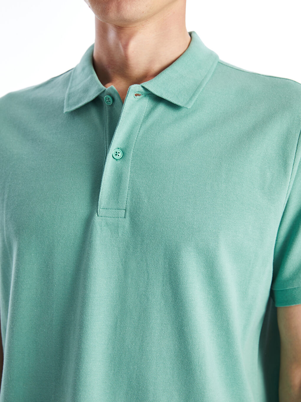 Polo Neck Short Sleeve Pique Men's T-Shirt -S52213Z8-GLR