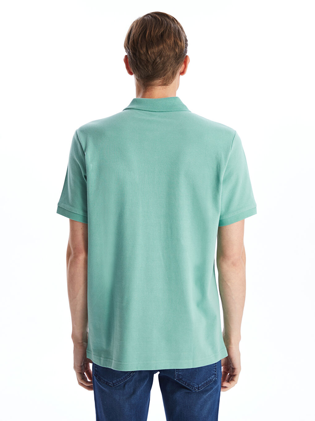 Polo Neck Short Sleeve Pique Men's T-Shirt -S52213Z8-GLR