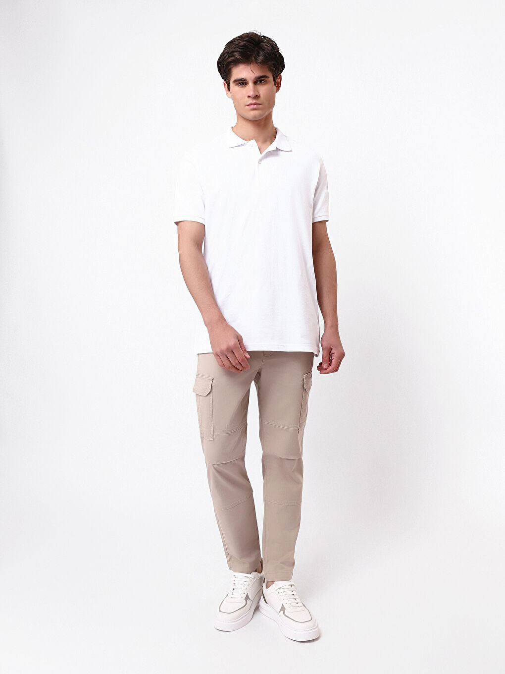 Polo Neck Short Sleeve Pique Men's T-Shirt -S52213Z8-Q6K