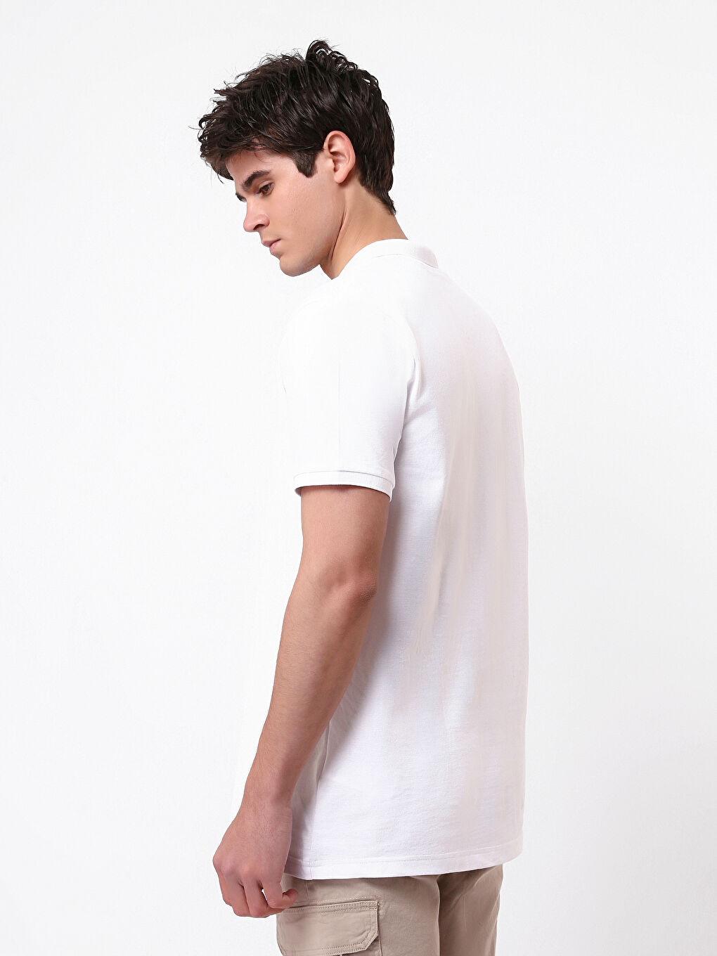 Polo Neck Short Sleeve Pique Men's T-Shirt -S52213Z8-Q6K