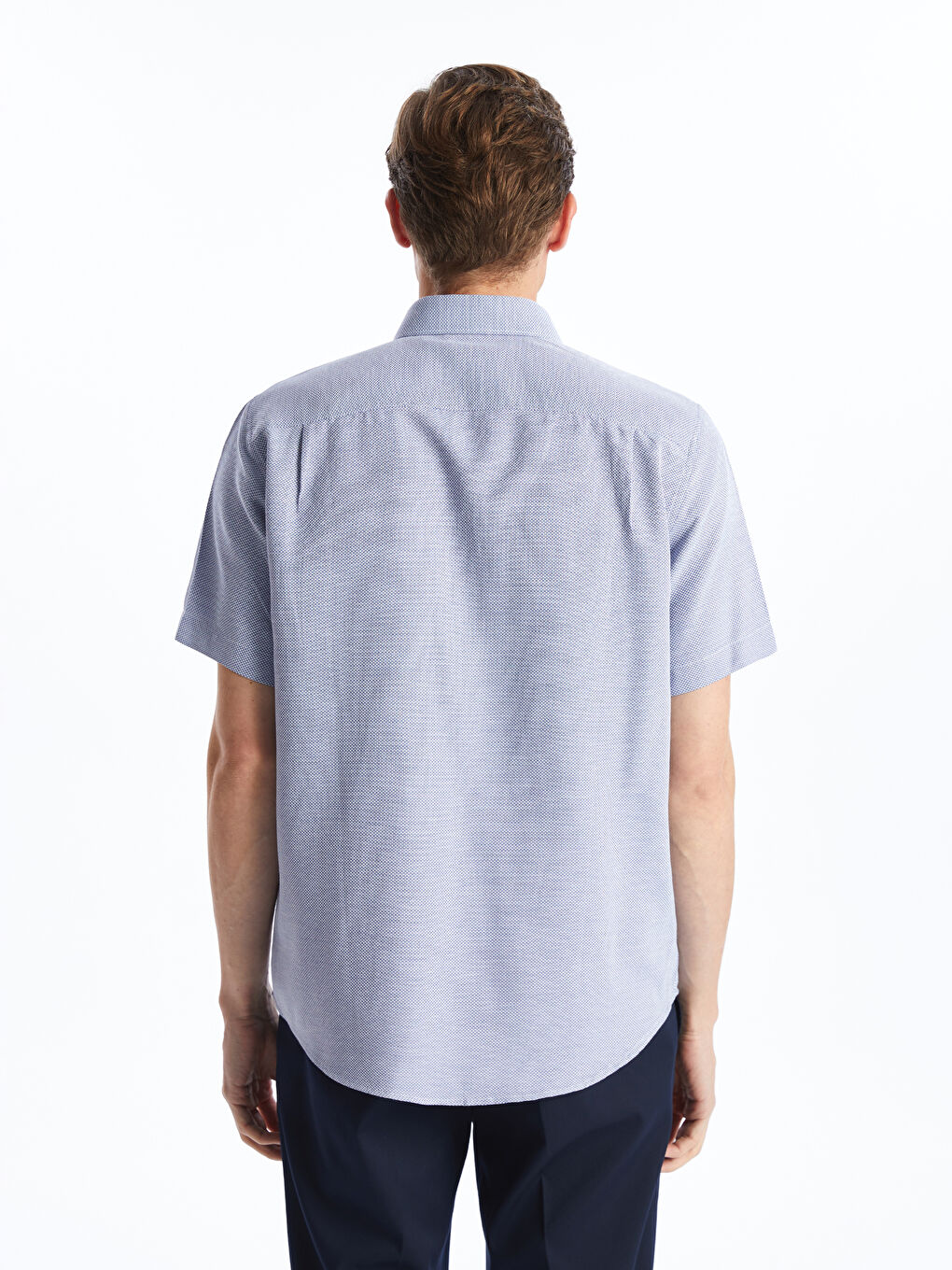 Regular Fit Short Sleeve Dobby Men's Shirt -S52239Z8-RYN