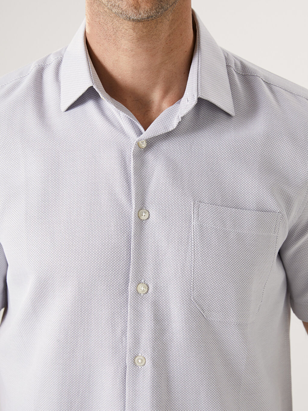 Regular Fit Short Sleeve Dobby Men's Shirt -S52239Z8-Y0B