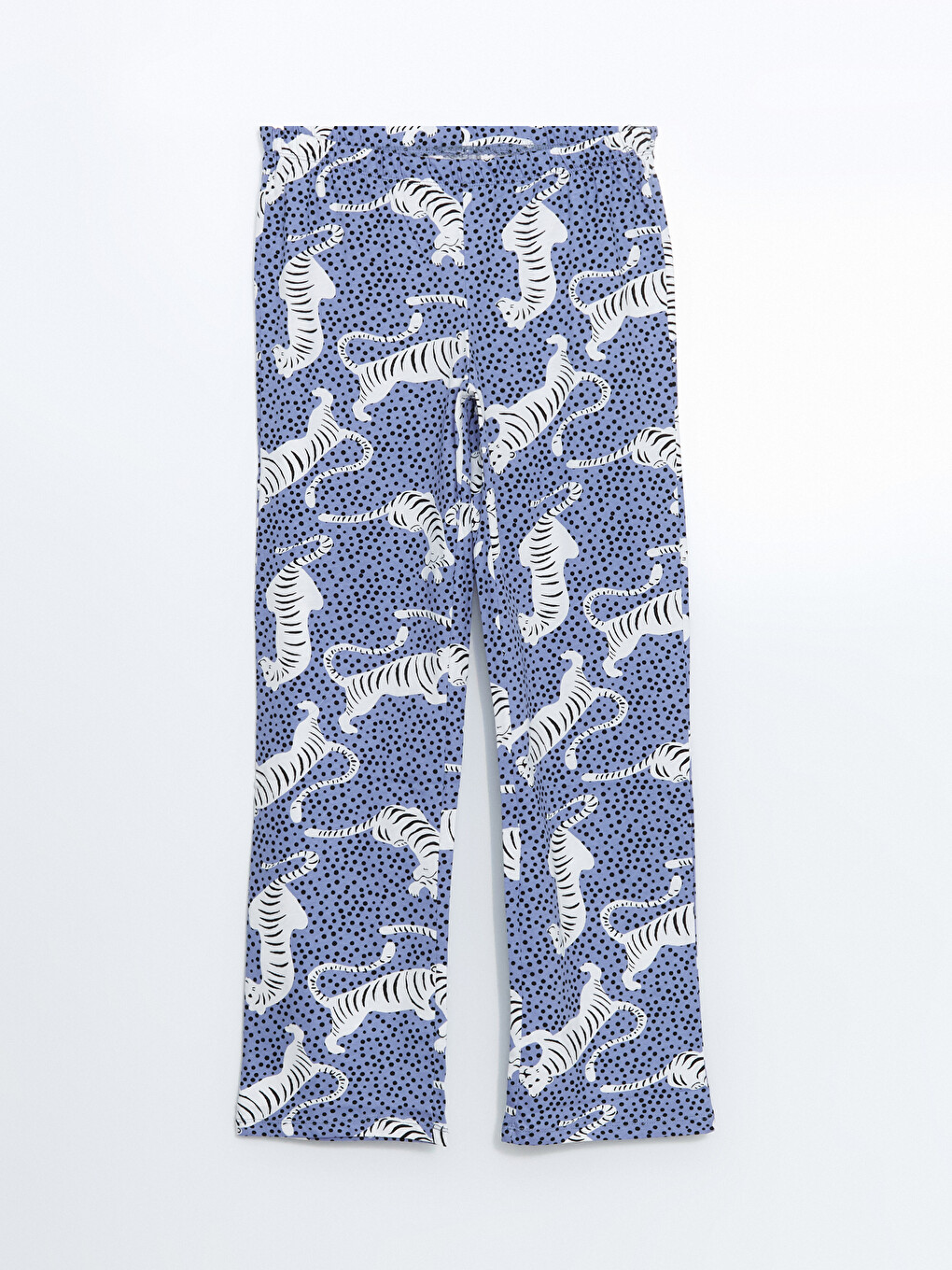 Lila Desenli %100 Pamuklu Kadın Pijama Altı
