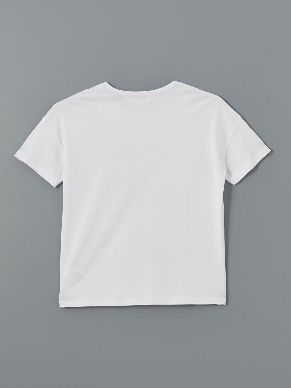 Beyaz Bisiklet Yaka Baskılı Kadın Pijama Üstü-1