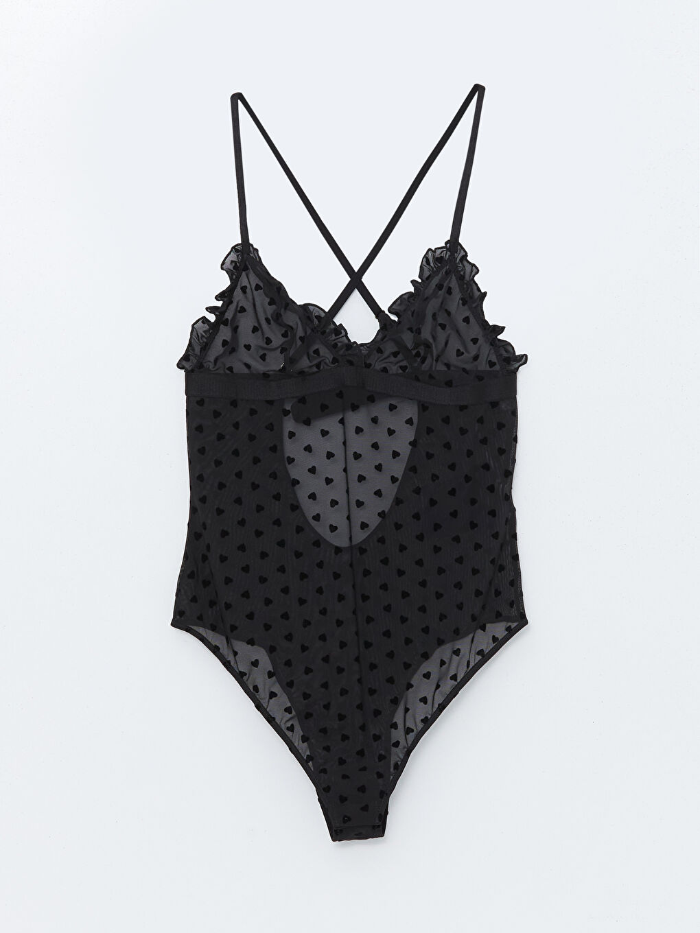 V-Neck Heart Patterned Strappy Women's Bodysuit -S52331Z8-CVL