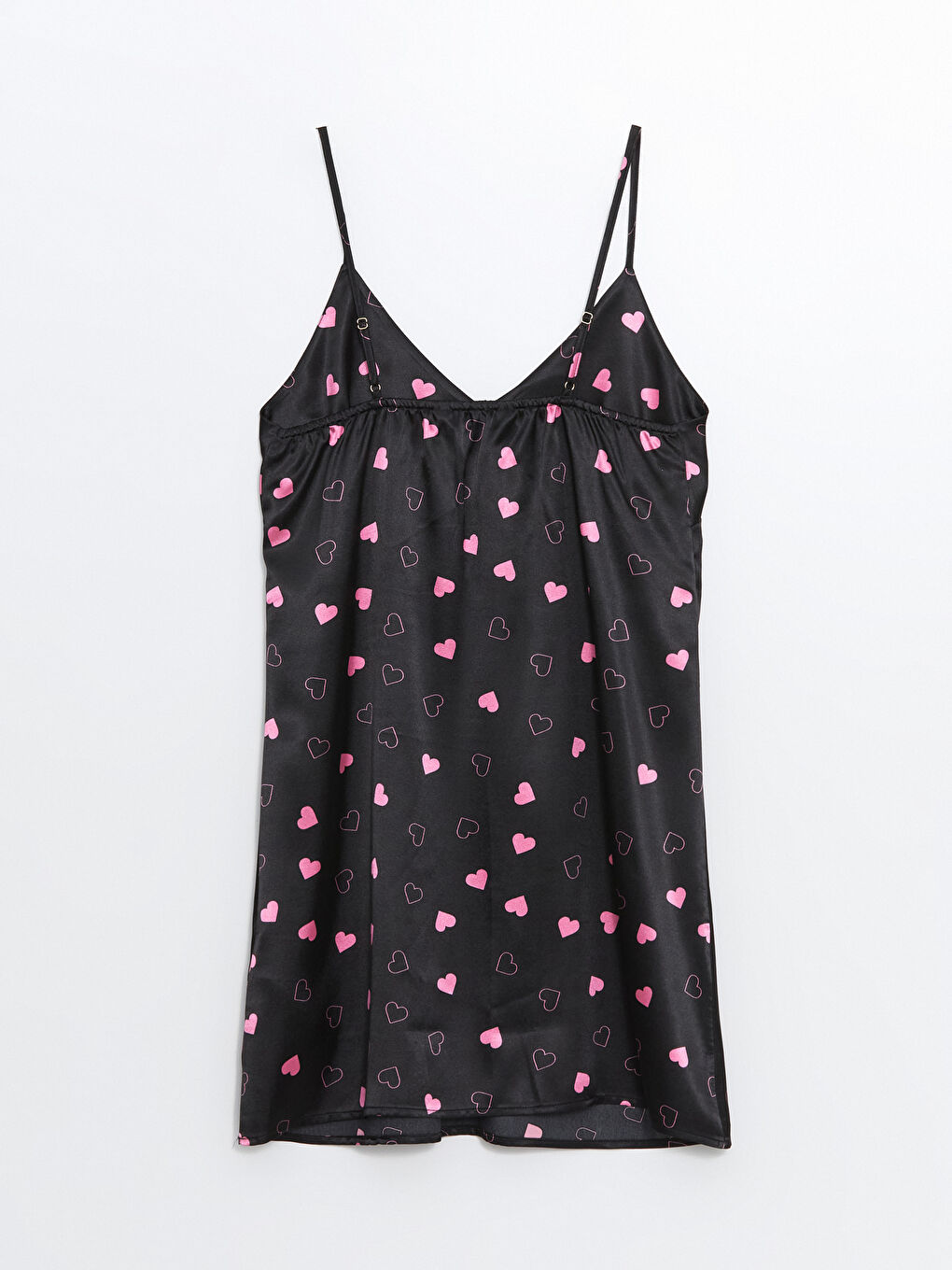 V-Neck Patterned Strappy Satin Women's Nightgown -S52337Z8-LQJ