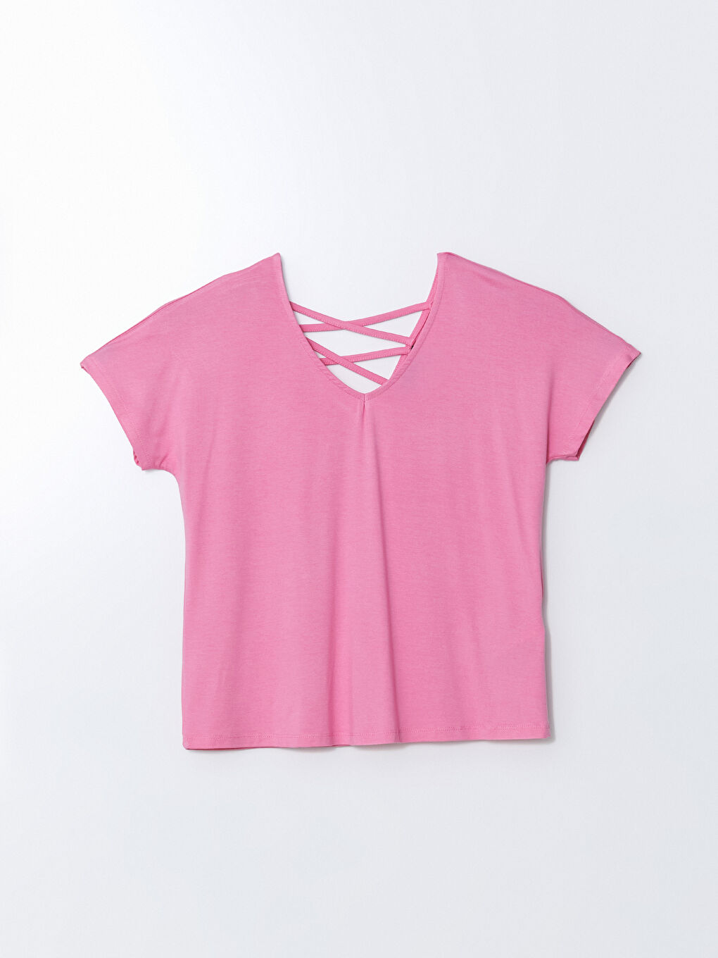 Pembe V Yaka Kadın Pijama Üstü