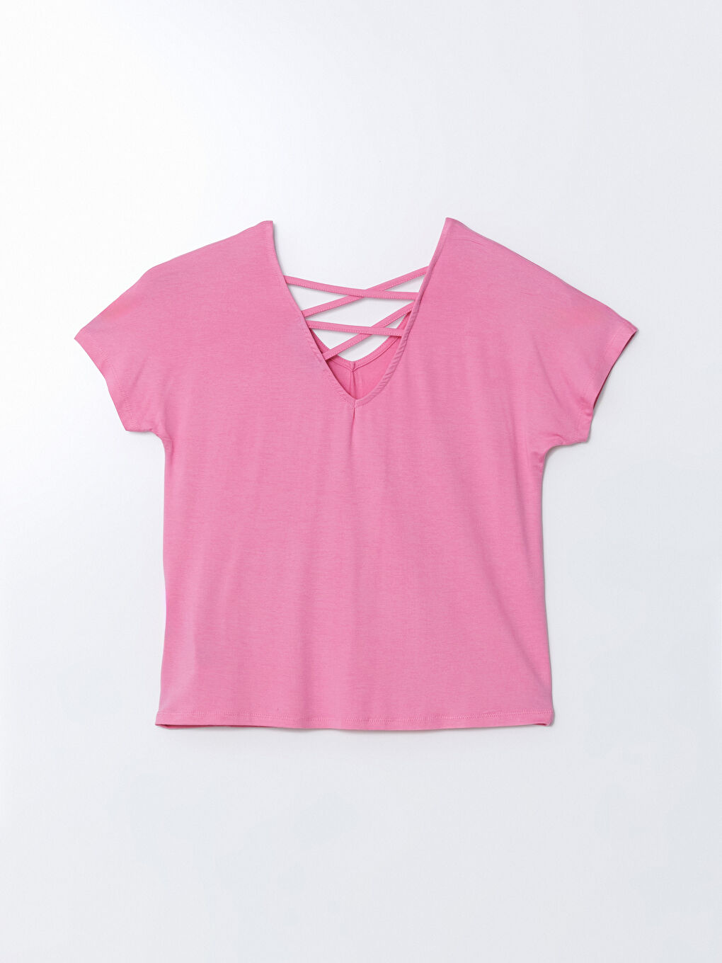 Pembe V Yaka Kadın Pijama Üstü-1