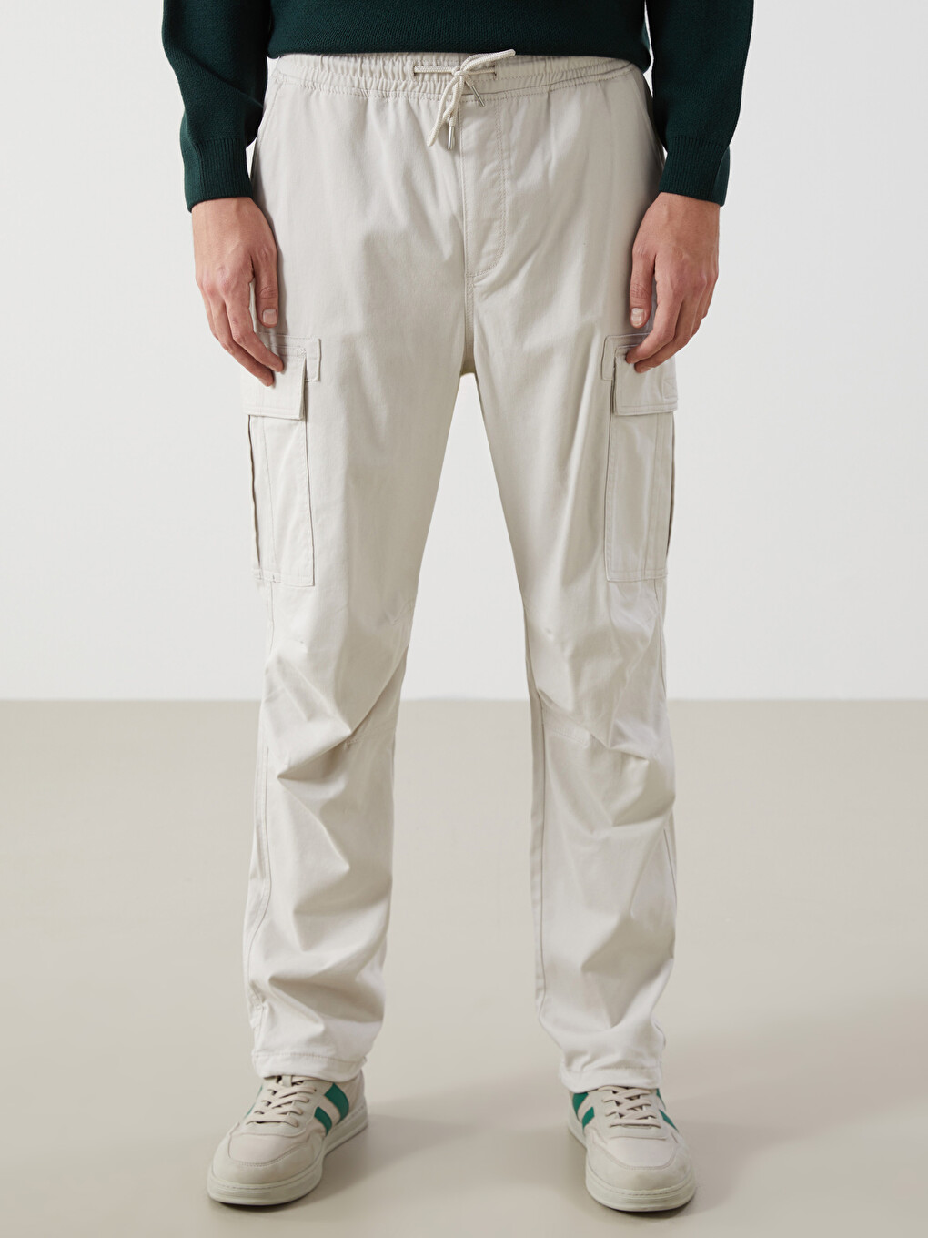 Relaxed Fit Twill Men's Trousers-1