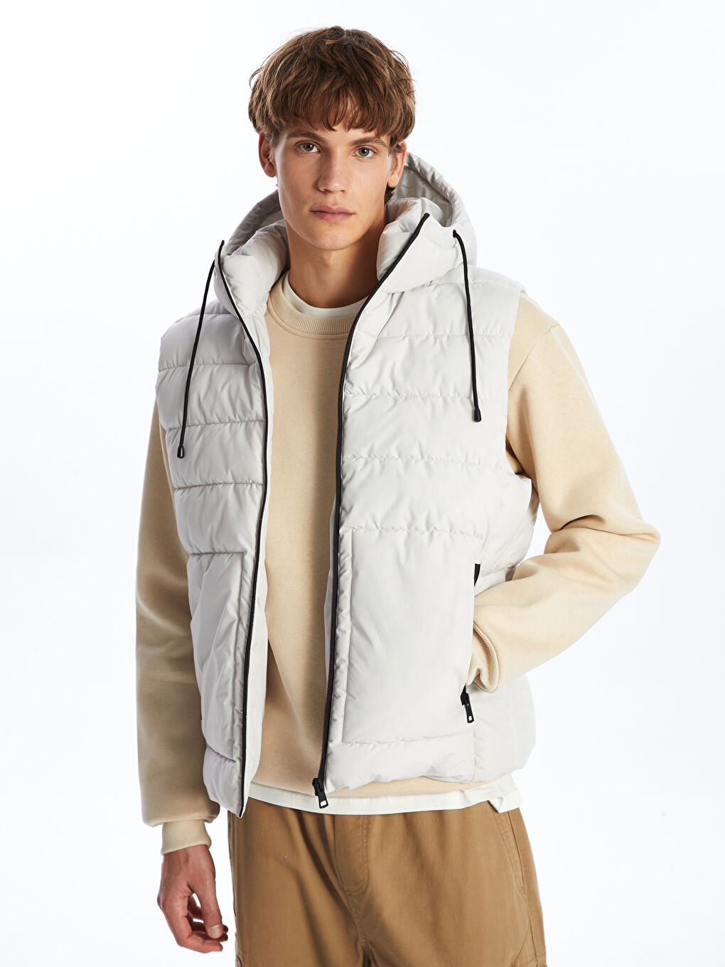 XSIDE Regular Fit Hooded Men's Puffer Gilet -S52361Z8-VD7