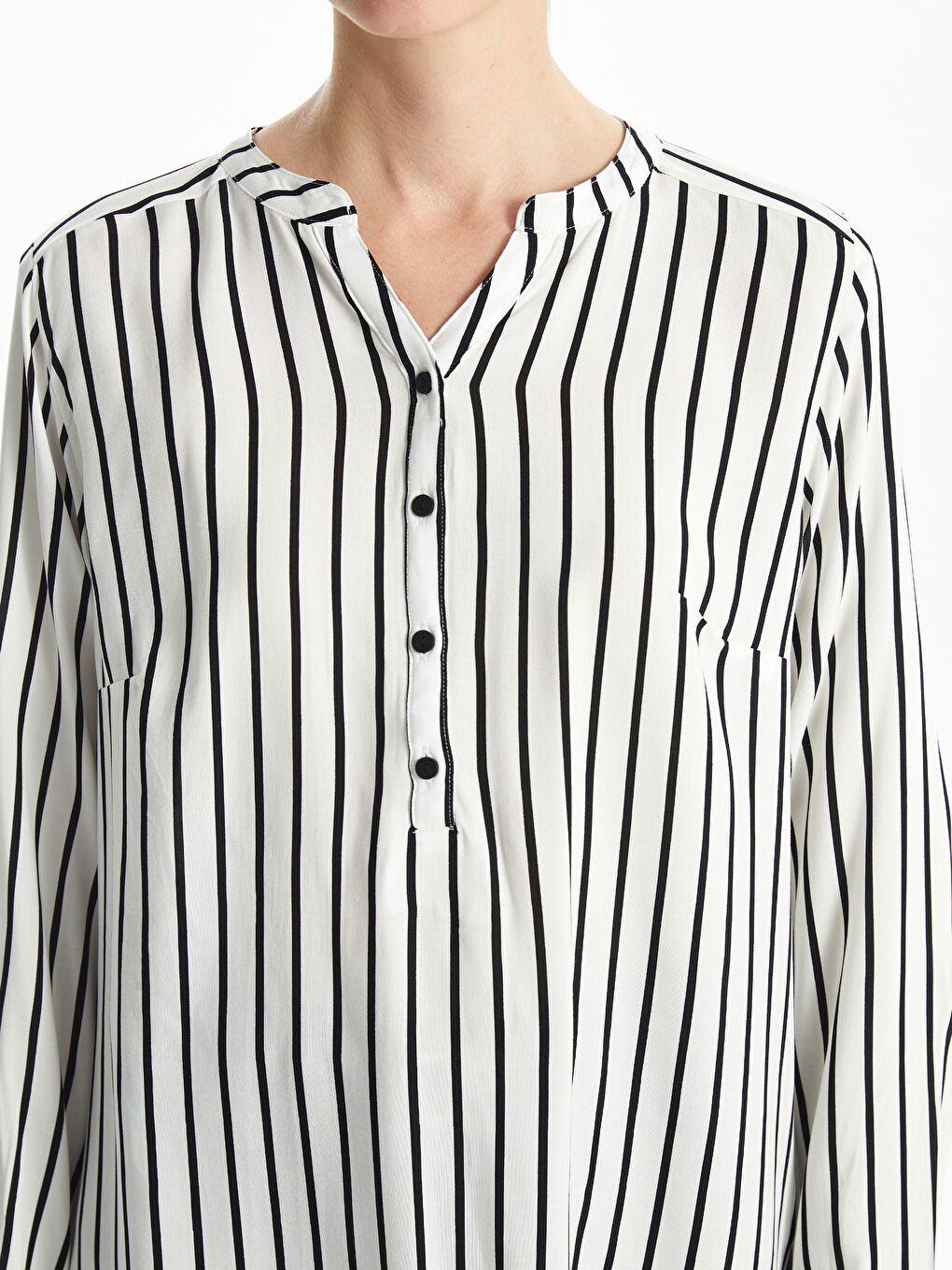 Notch Neck Striped Women's Blouse -S52363Z8-LEG
