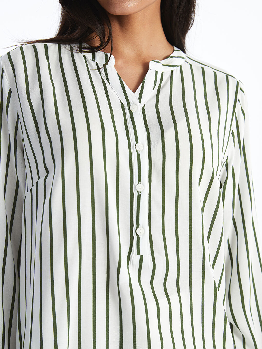Notch Neck Striped Women's Blouse -S52363Z8-LFT