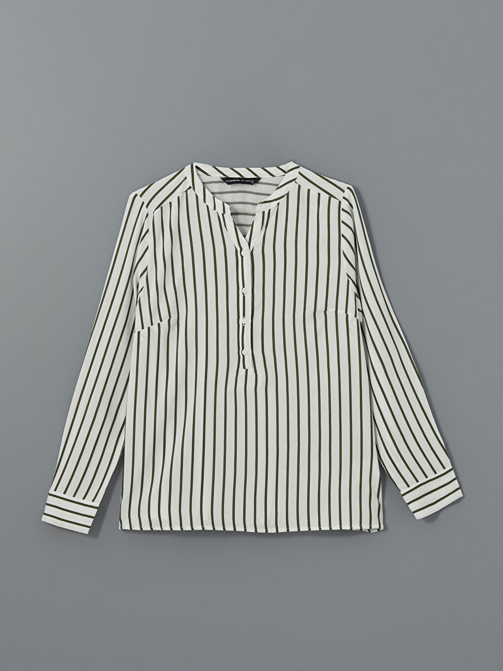 Notch Neck Striped Women's Blouse -S52363Z8-LFT