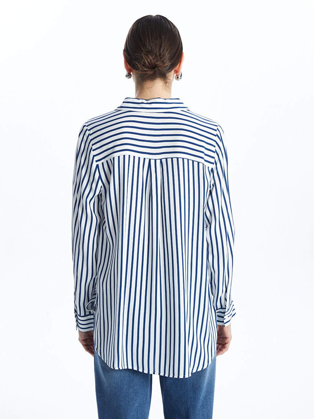 Loose Fit Pleated Women's Shirt -S52364Z8-LEN