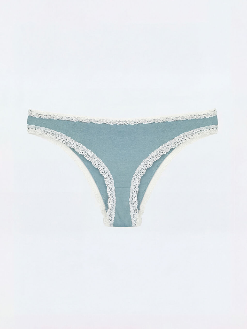 Mavi Dantel Detaylı Brazilian Külot