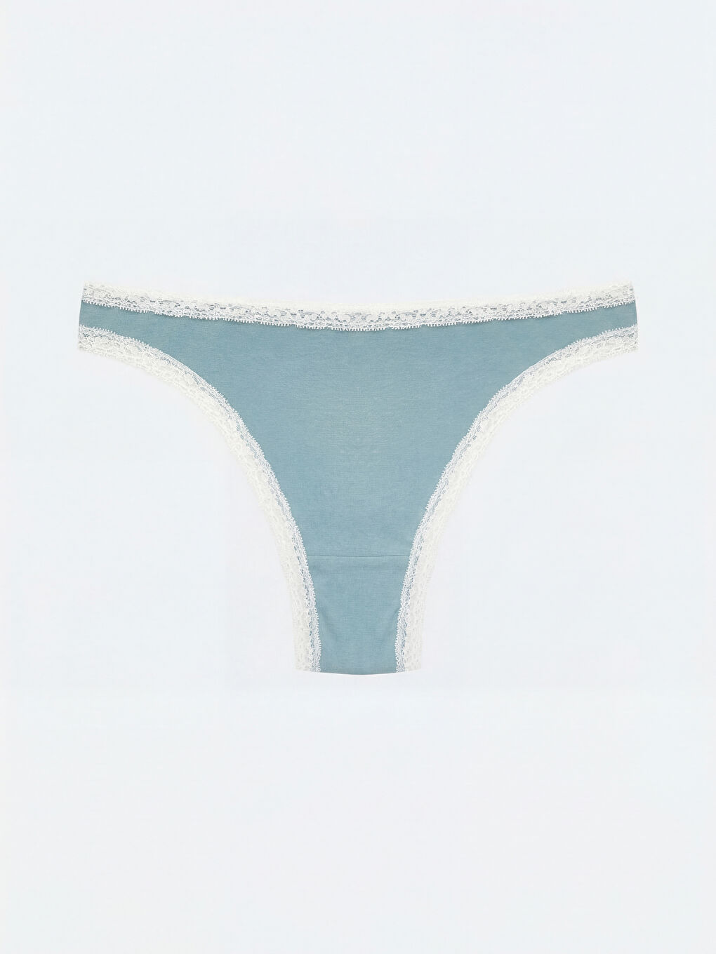 Mavi Dantel Detaylı Brazilian Külot-1