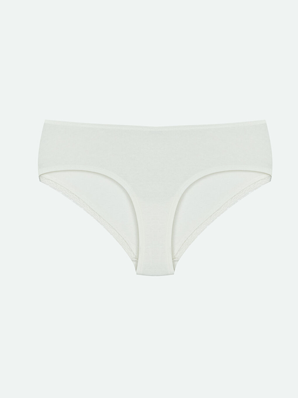 Beyaz Düz Hipster Külot