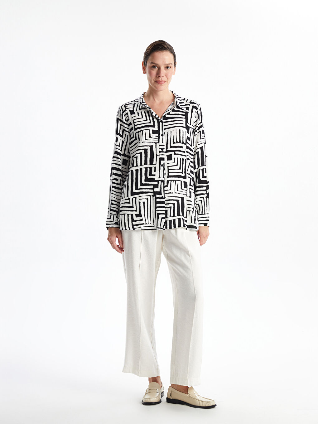Patterned Women's Shirt -S52390Z8-LRA