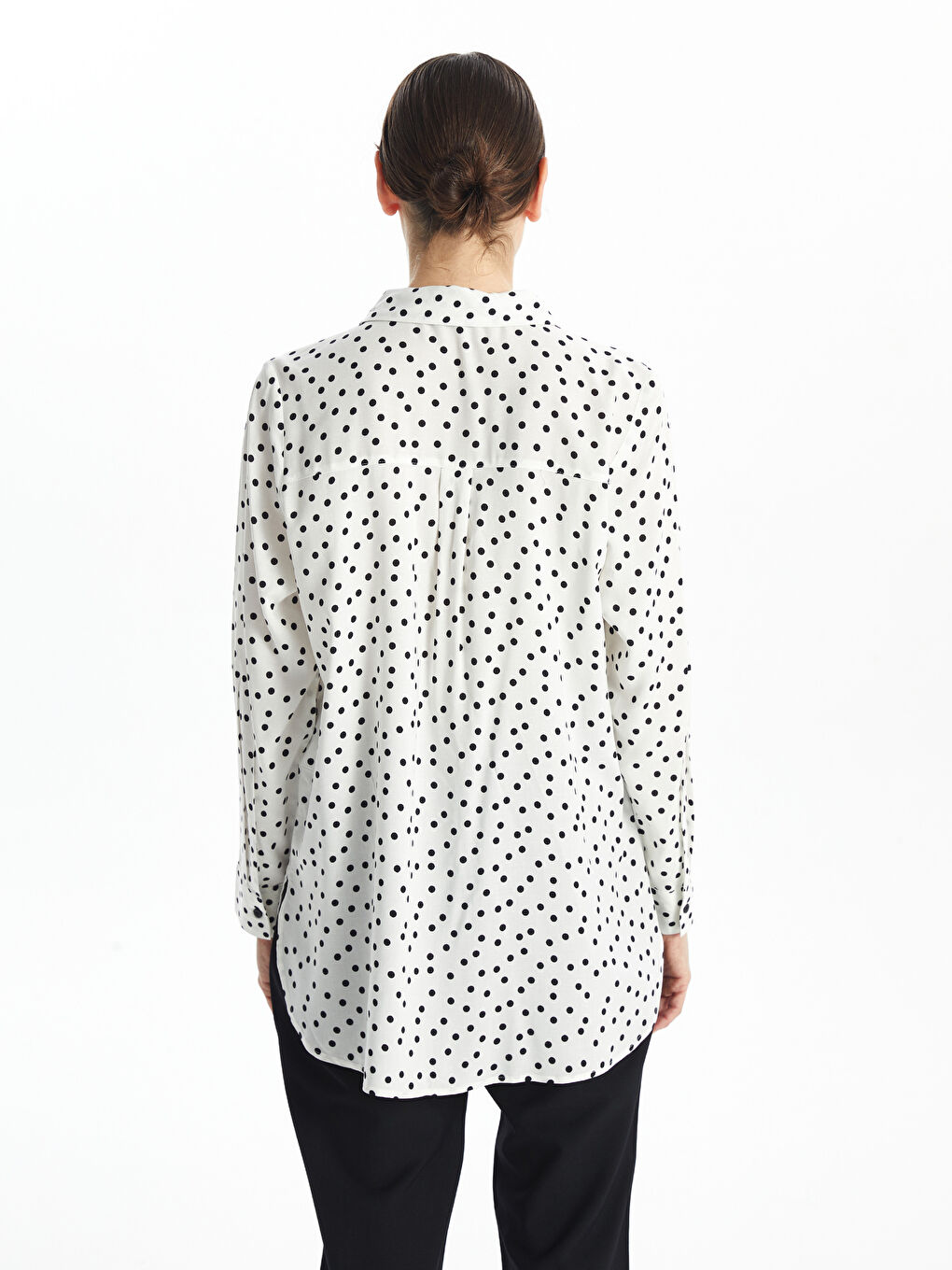 Polka Dot Long Sleeve Women's Shirt -S52390Z8-VE4