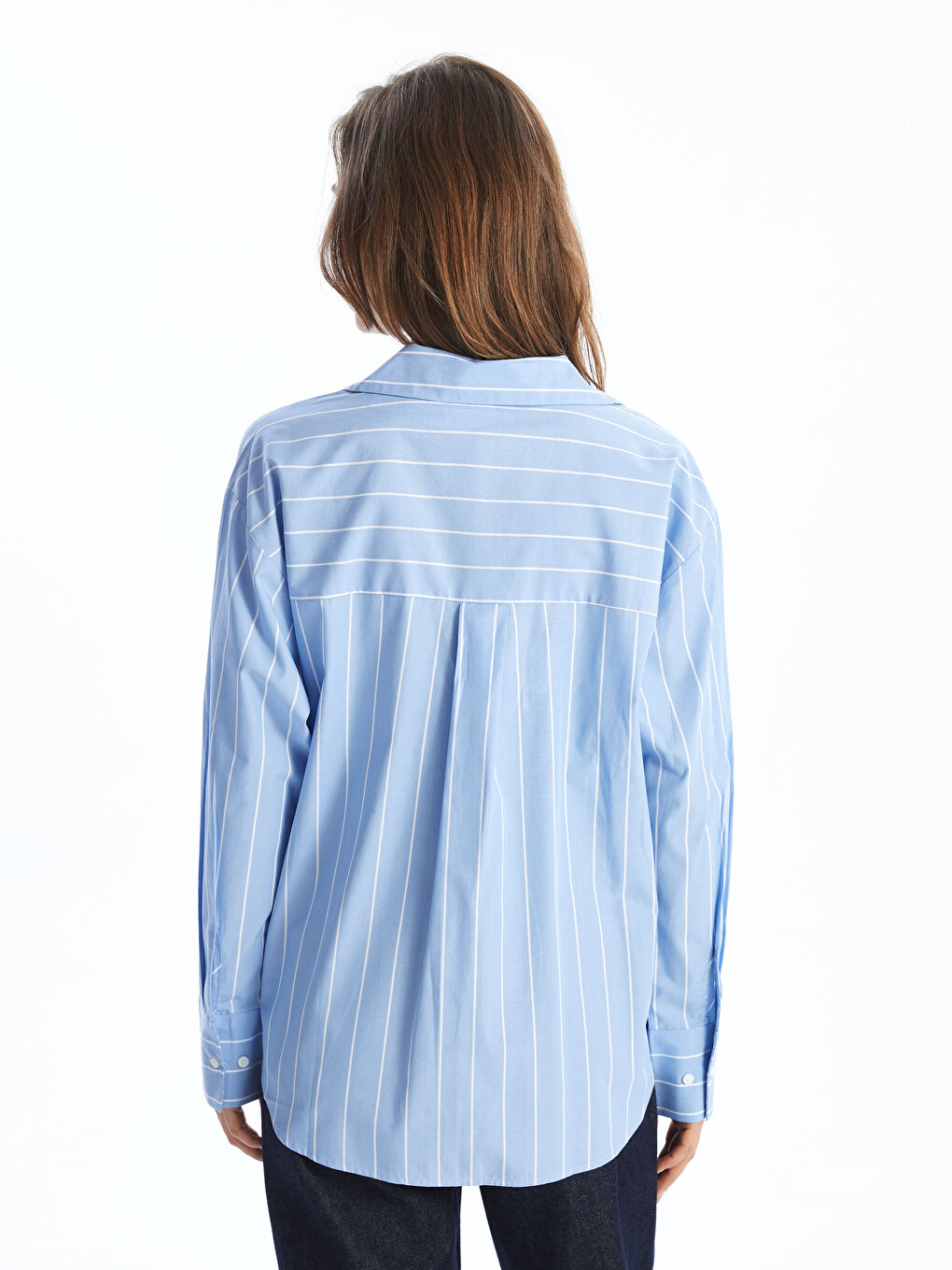 Striped Poplin Women's Shirt -S52393Z8-LEN
