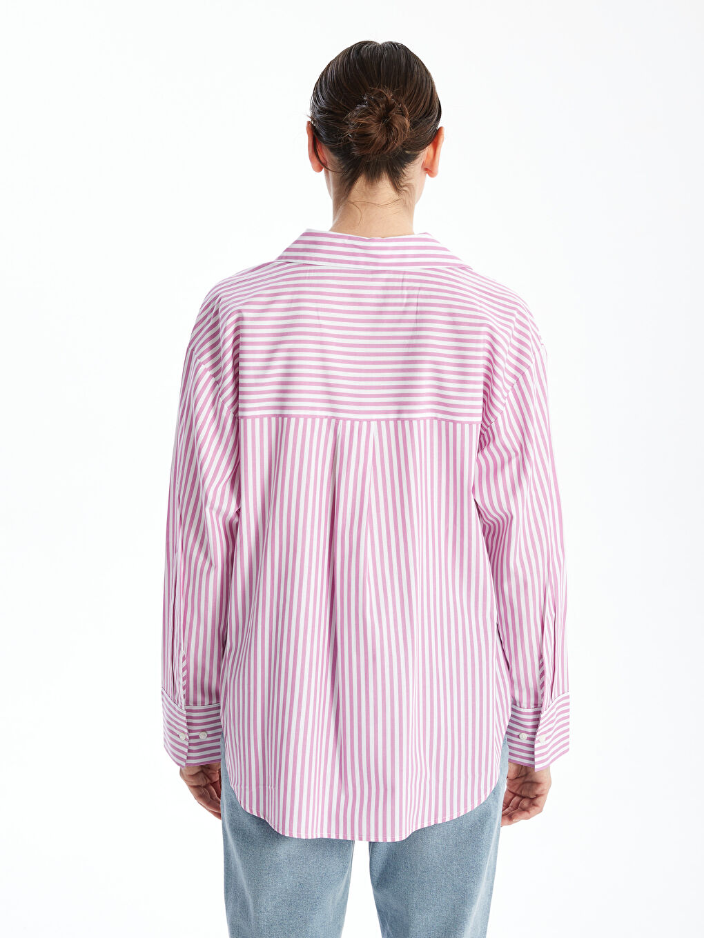 Striped Poplin Women's Shirt -S52393Z8-LHK