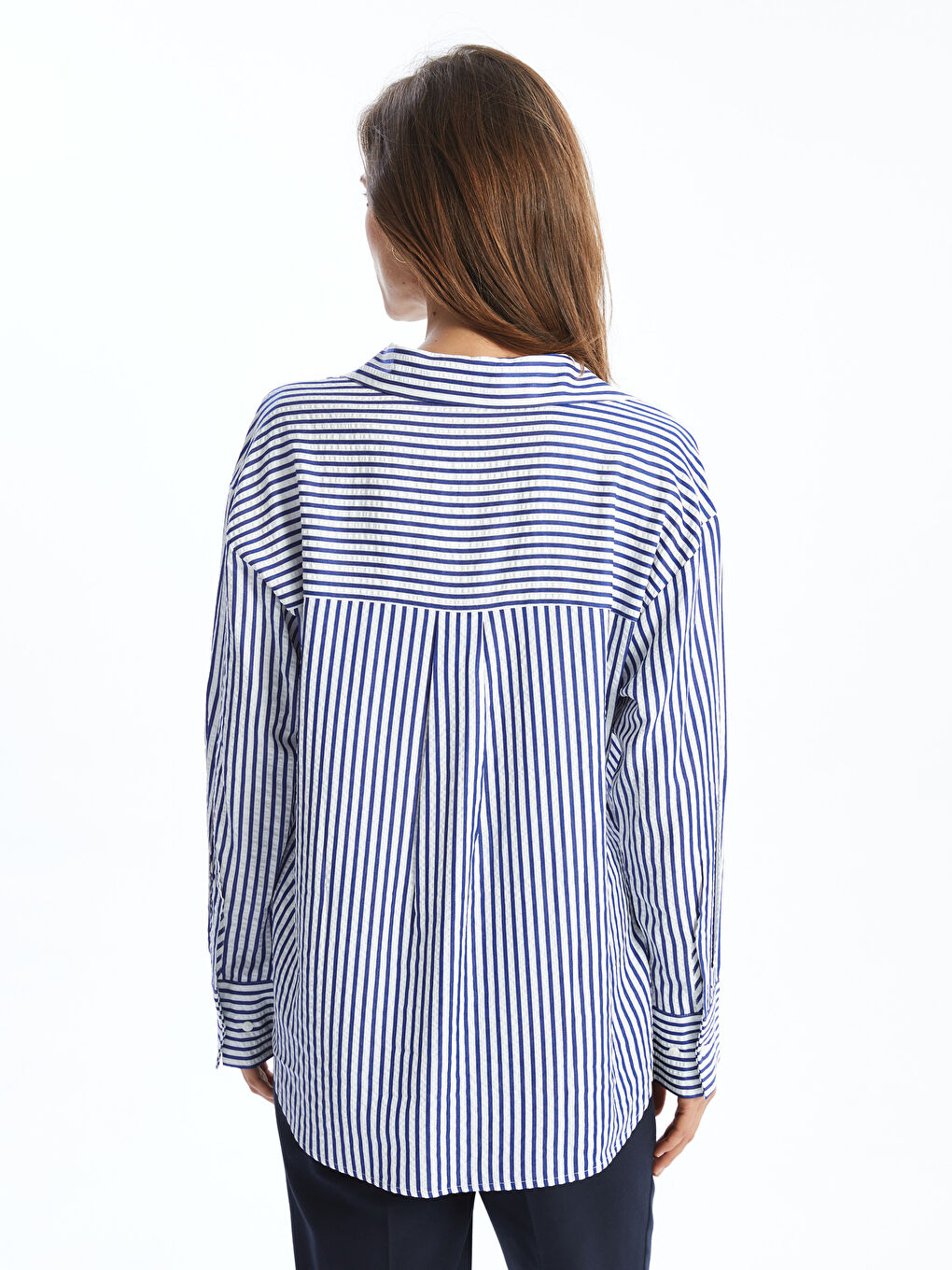 Loose Fit Jacquard Women's Shirt -S52394Z8-LEN