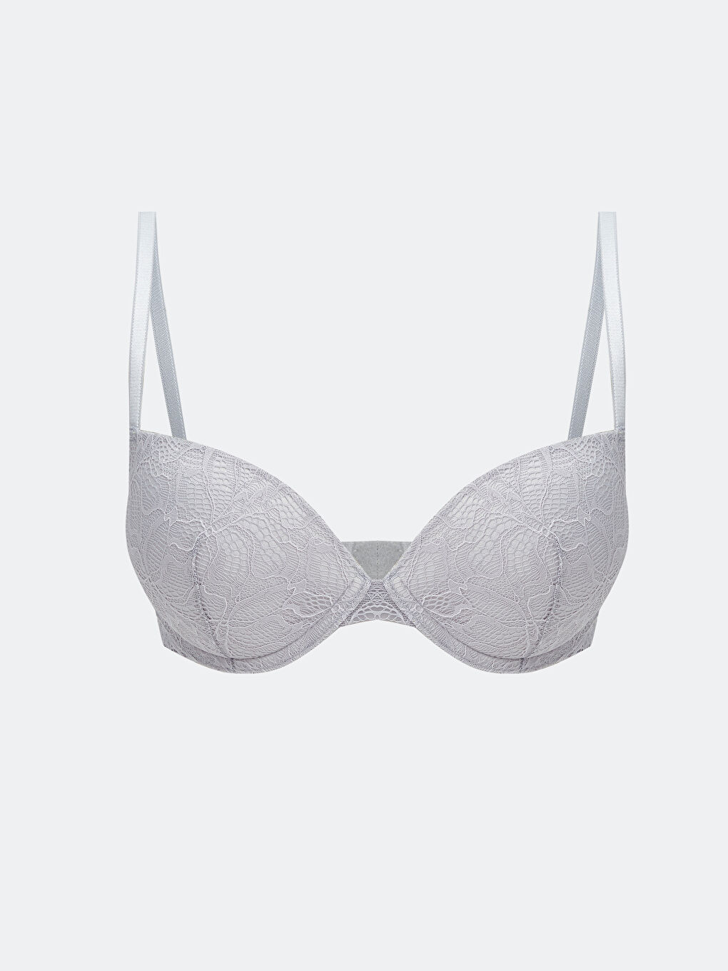 Bej Balenli Yarım Dolgulu Dantelli Tişört Sütyen