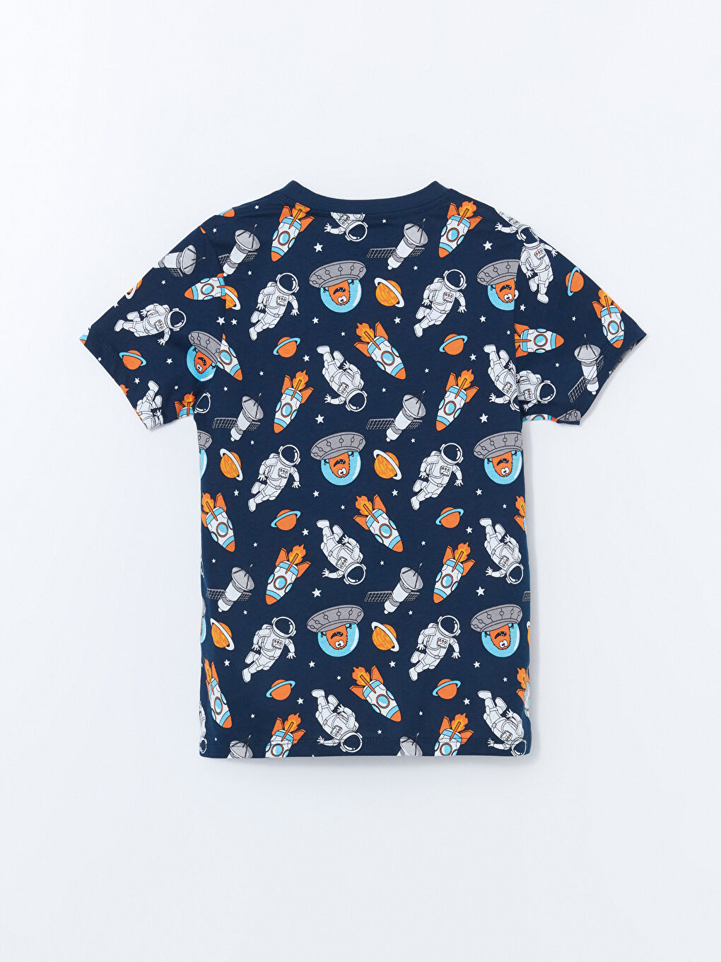 Lacivert Bisiklet Yaka Erkek Çocuk Pijama Üst-2