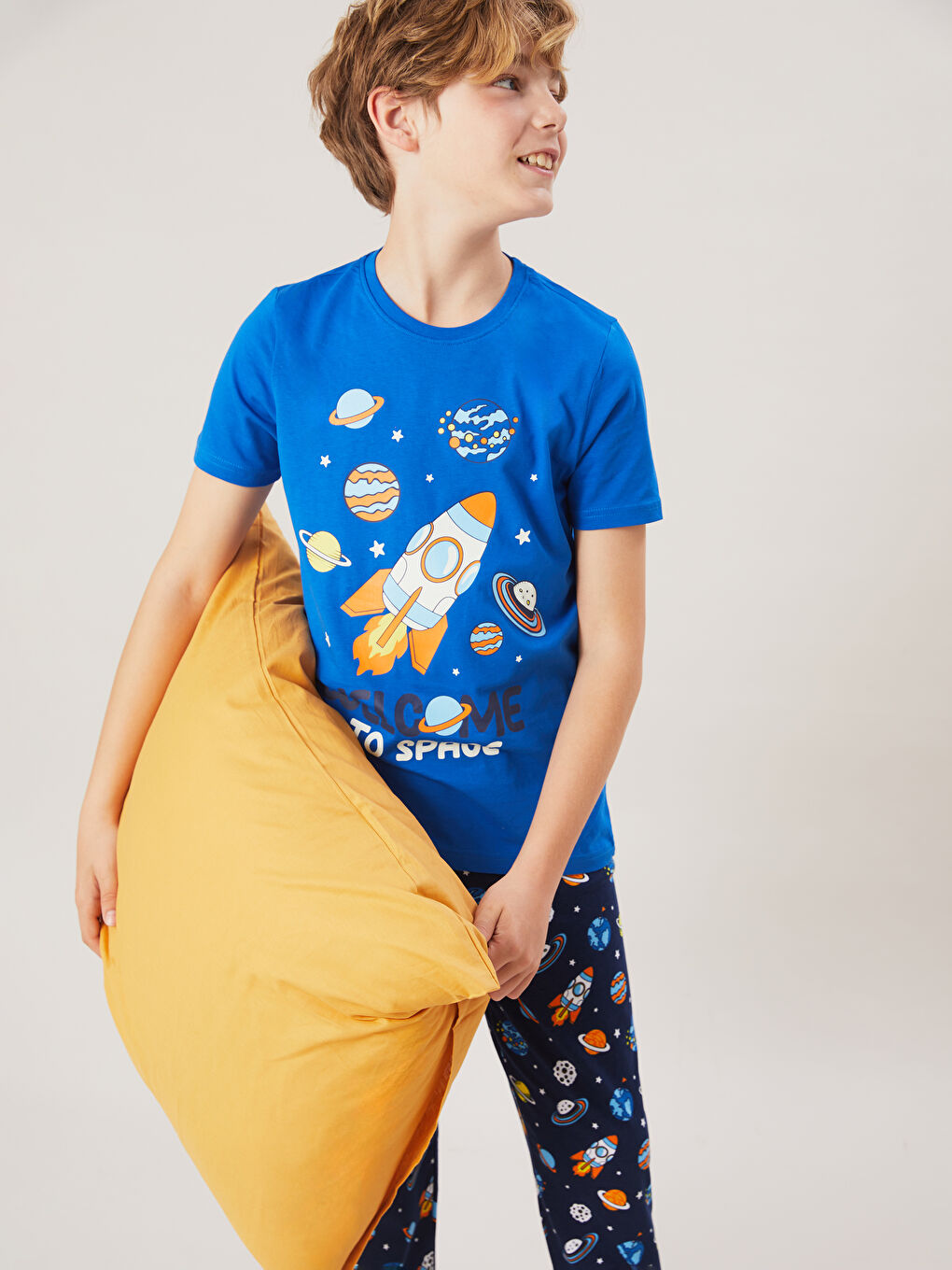 Crew Neck Boys' Pyjama Set -S52413Z4-JUF