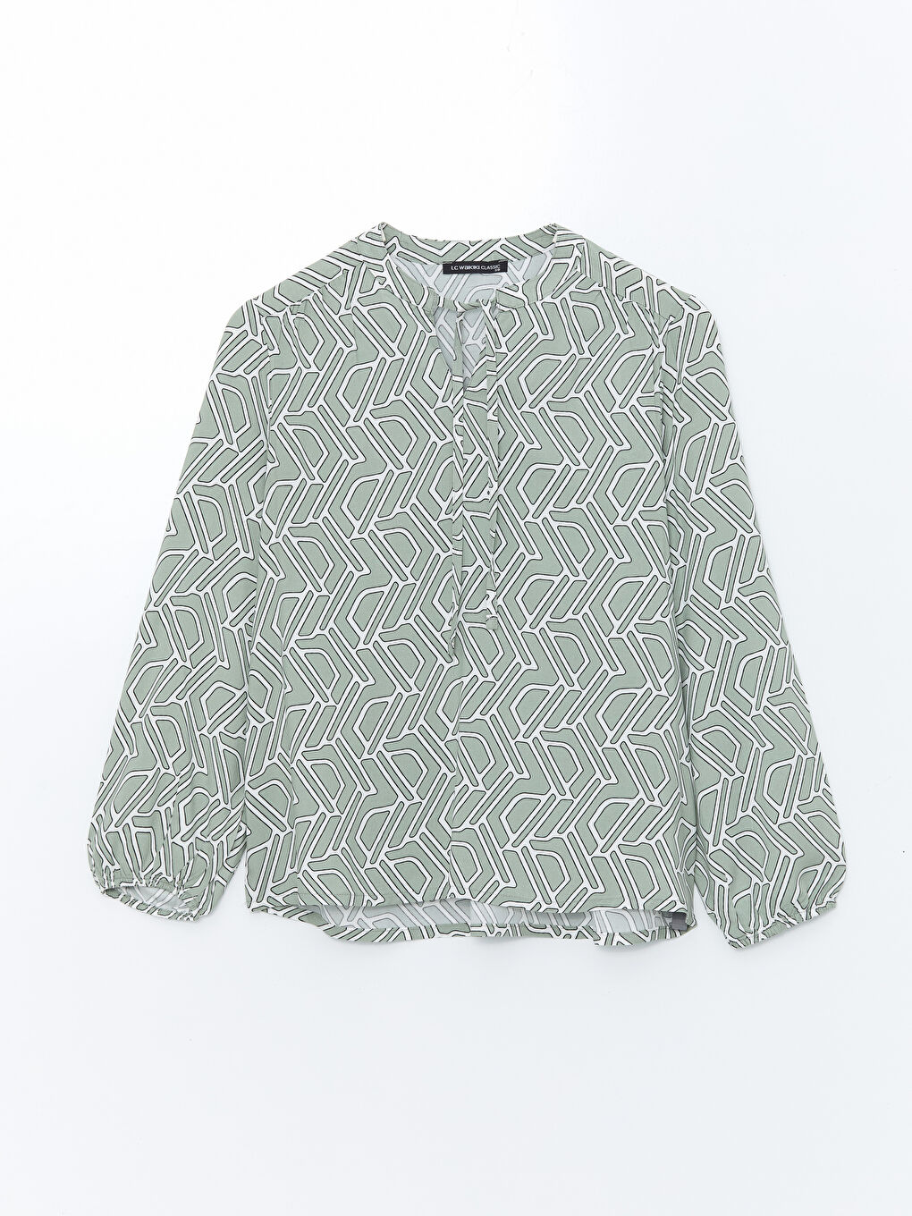Ženska dezenirana bluza sa kragnom koja se vezuje -S52414Z8-F9C