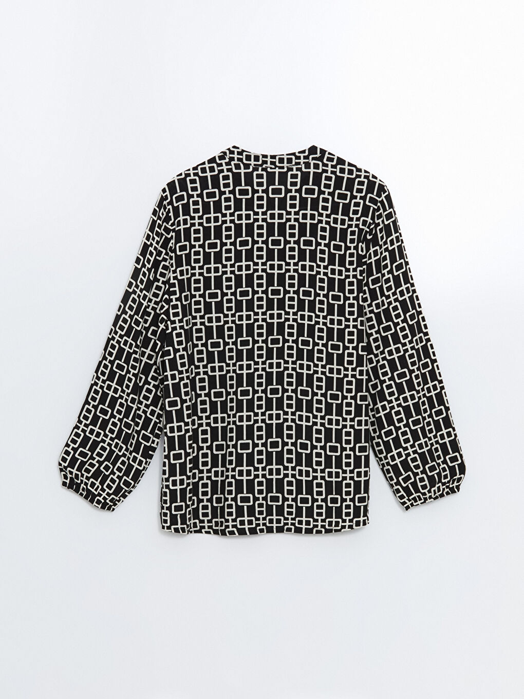 Ženska dezenirana bluza sa kragnom koja se vezuje -S52414Z8-LQJ