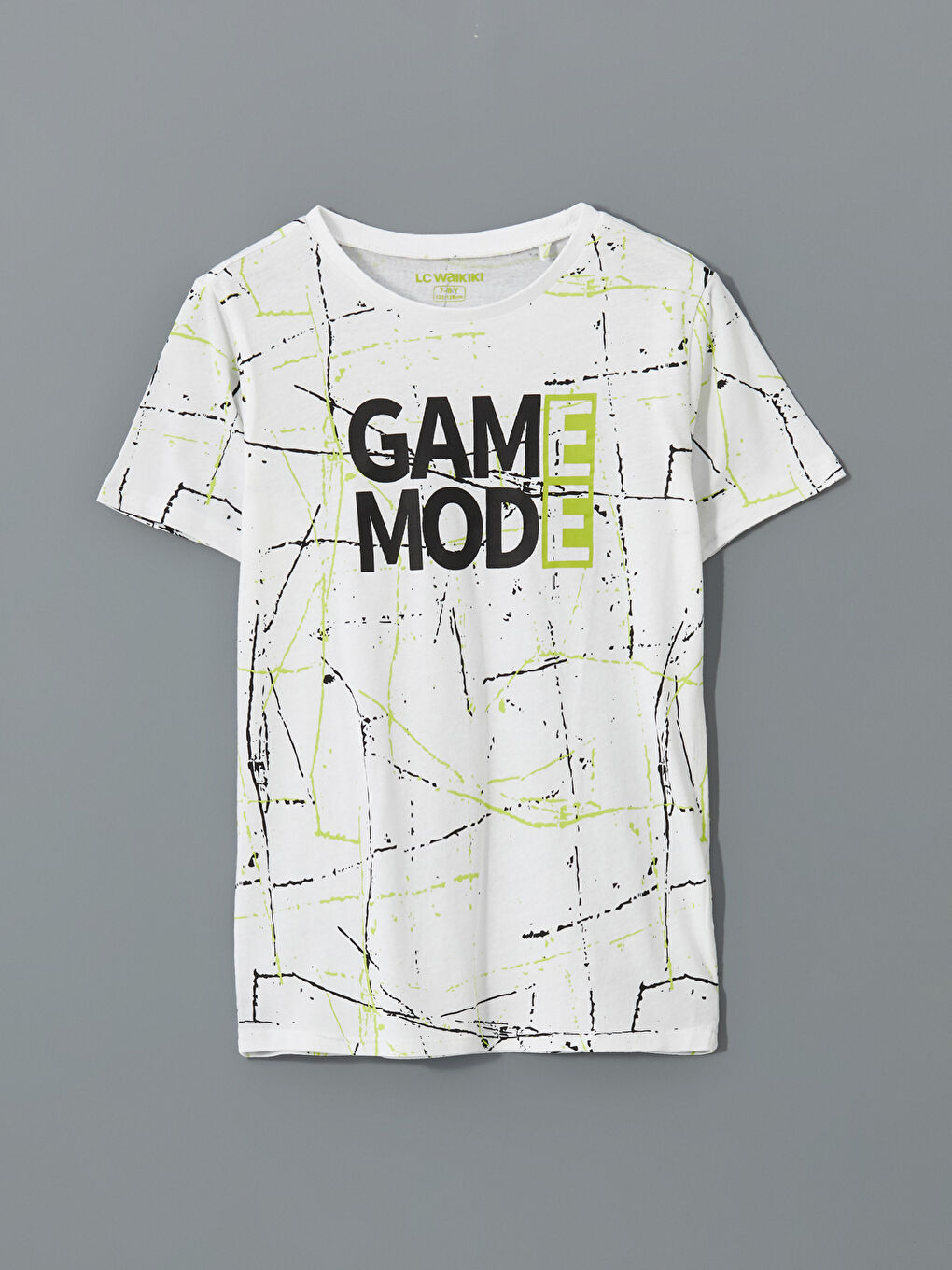 Beyaz Bisiklet Yaka Erkek Çocuk Pijama Üst