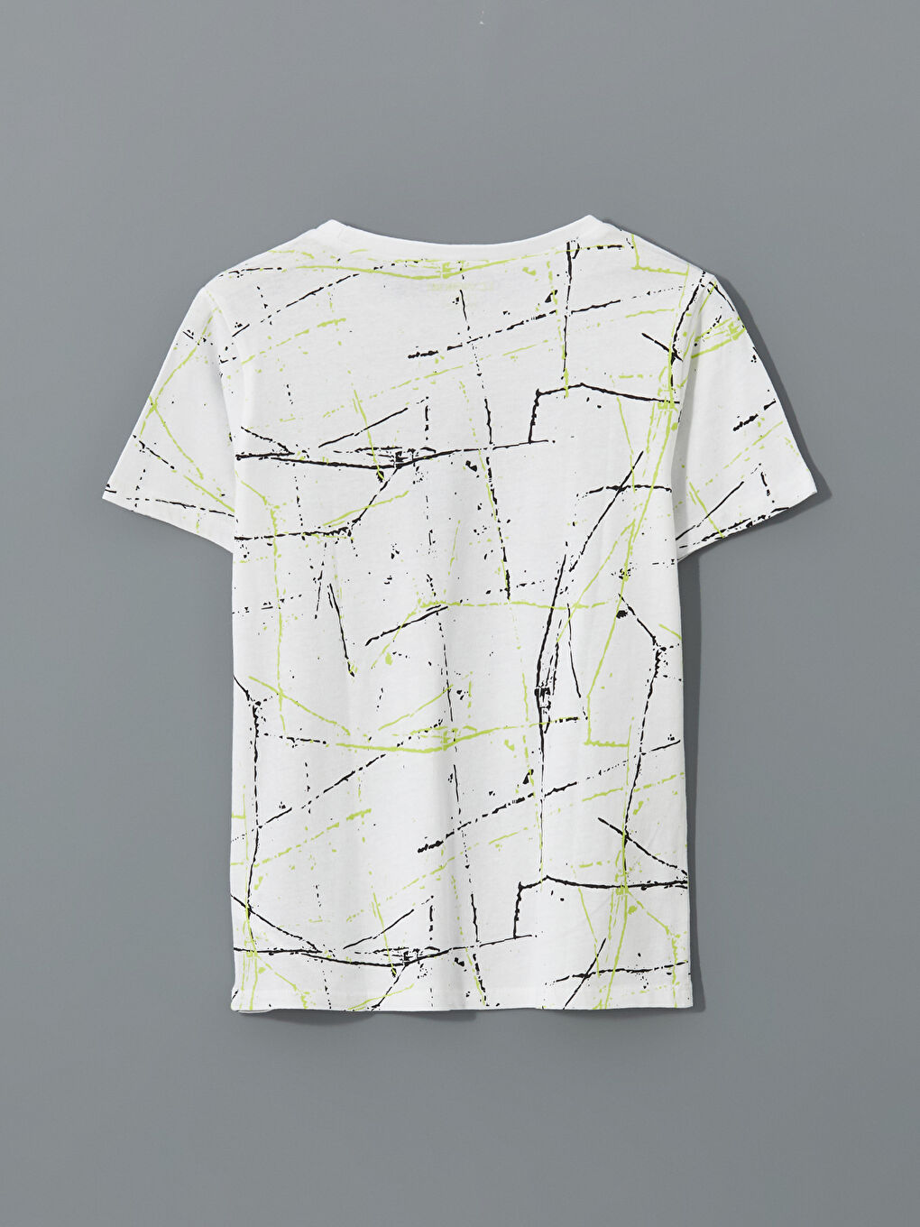 Beyaz Bisiklet Yaka Erkek Çocuk Pijama Üst-1