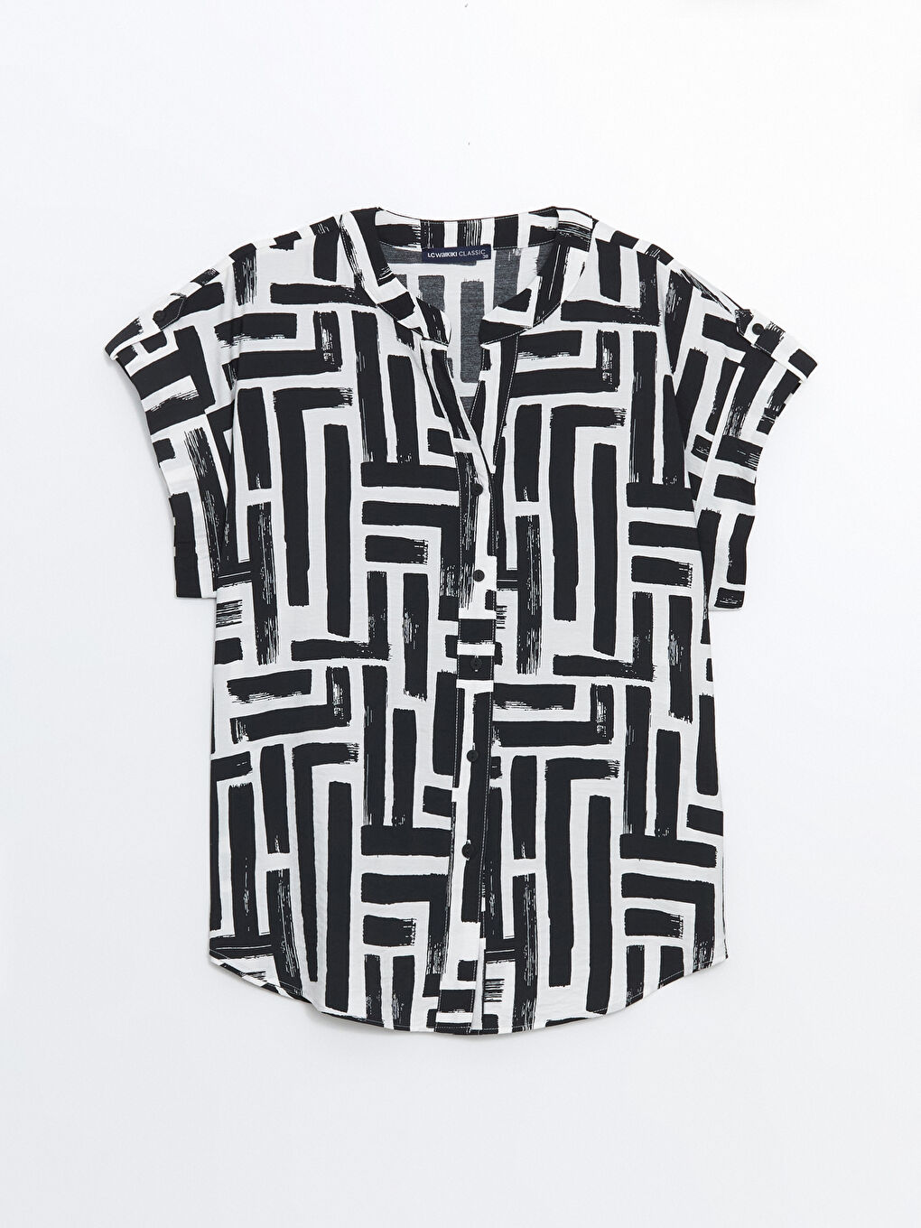 Notch Neck Patterned Women's Shirt -S52445Z8-LQJ