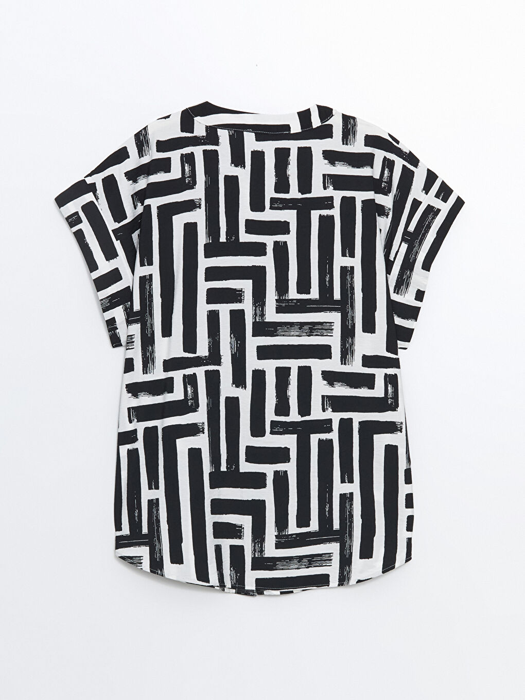 Notch Neck Patterned Women's Shirt -S52445Z8-LQJ