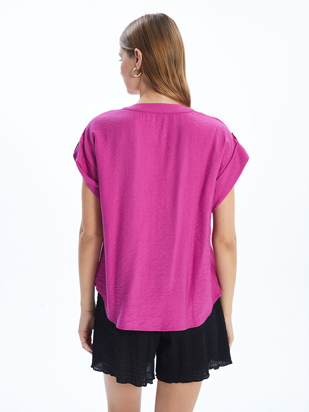 Notch Neck Women's Shirt -S52446Z8-YAF