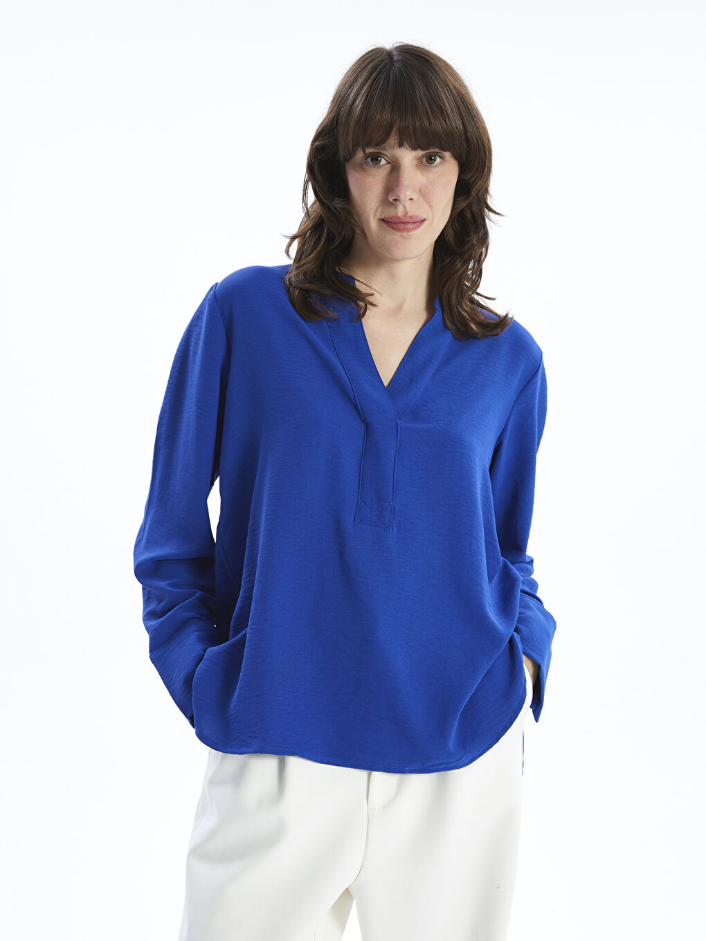 Ženska bluza spuštenih ramena -S52451Z8-HSJ