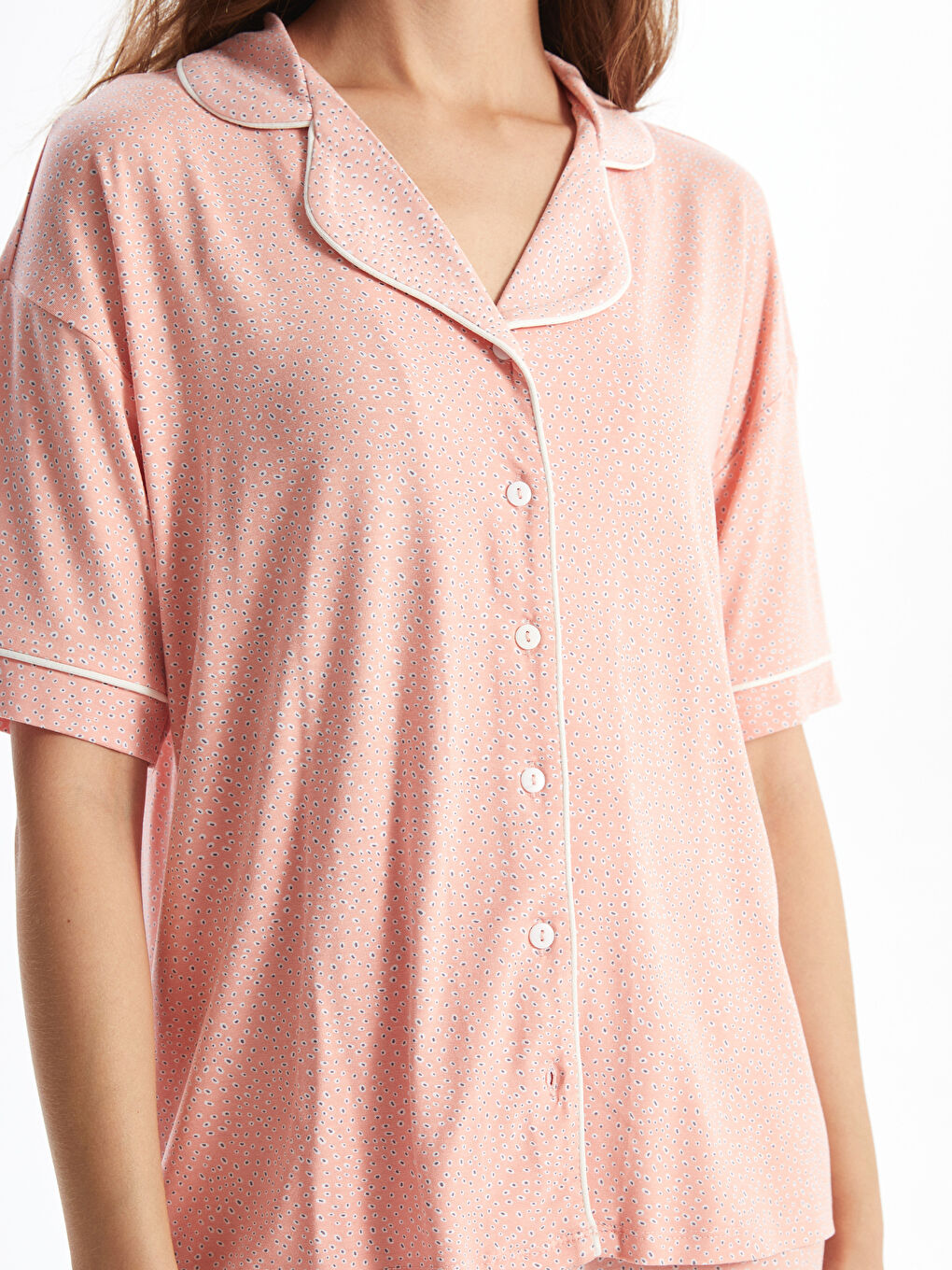Shirt Collar Patterned Women's Pyjama Set -S52478Z8-LSK