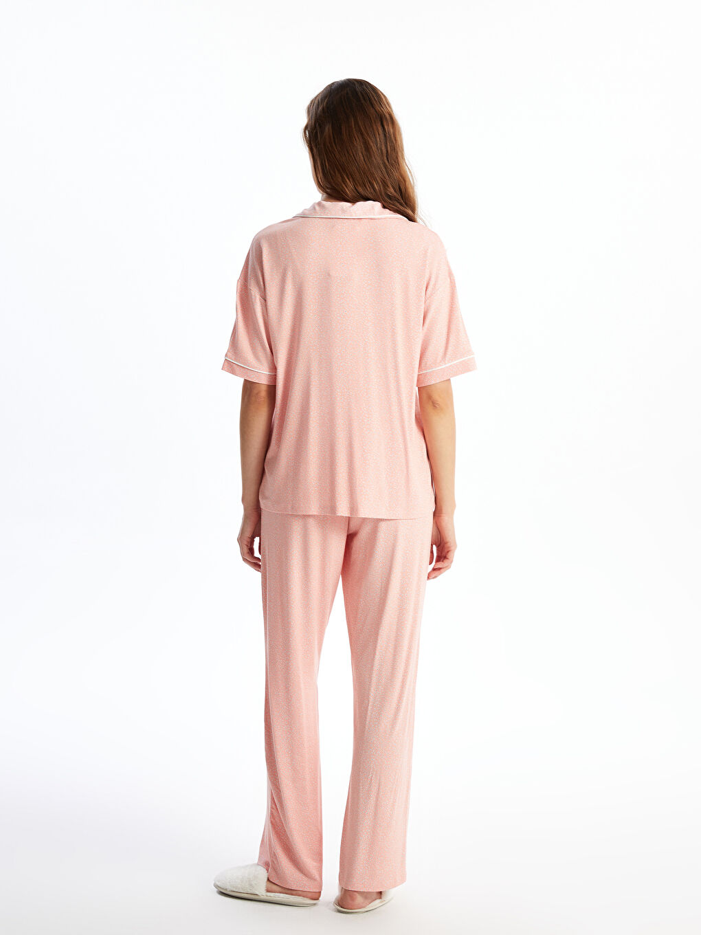 Shirt Collar Patterned Women's Pyjama Set -S52478Z8-LSK